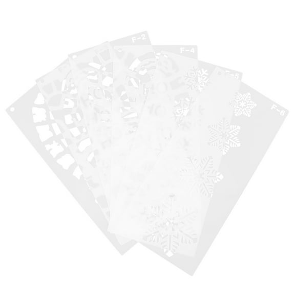 OATIPHO 10Pcs Christmas Painting Stencils White Hollow Snowflake Design for Drawing