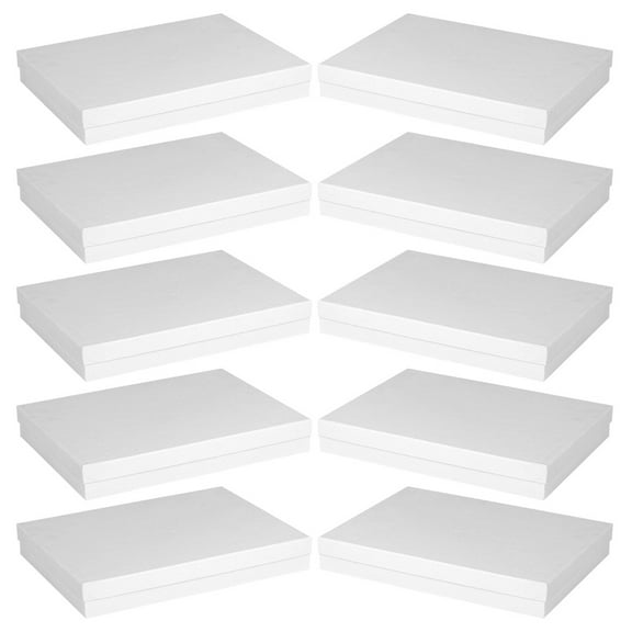 MUSEYA 10pcs Packing Boxes Small White Cardboard Clothing Storage Boxes for Gifts