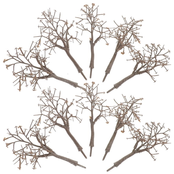 MUSEYA 10pcs Sandbox Tree Models Scenery Landscape Trees Plastic Craft Trunks