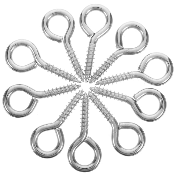 OATIPHO 10Pcs Anti Rust Plated Silver Screw in Eye Hooks for Home Organization and Jewelry Making