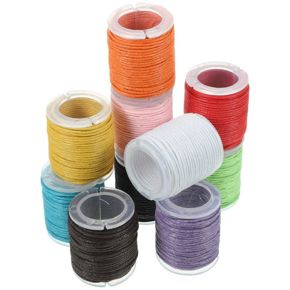 OATIPHO Tightly Woven 1Mm Wax Cotton Cord for Beading Projects 10Pcs