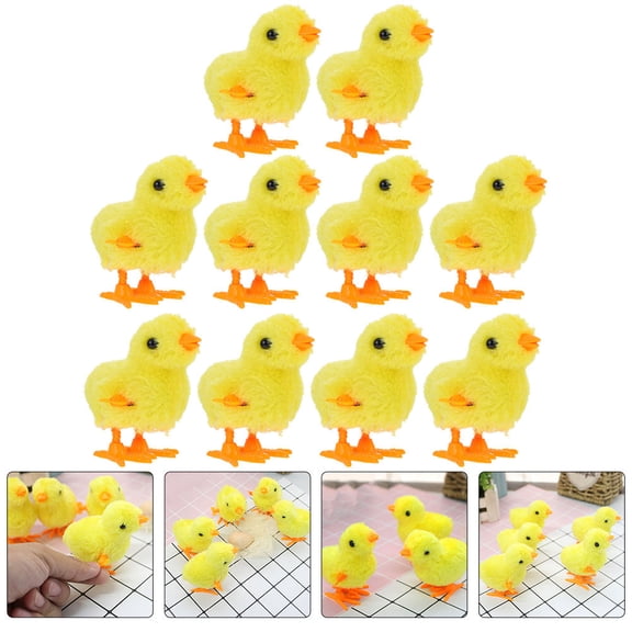 MUSEYA Funny Wind Up Animals Adorable Wind Up Chick Plush Plastic 10Pcs