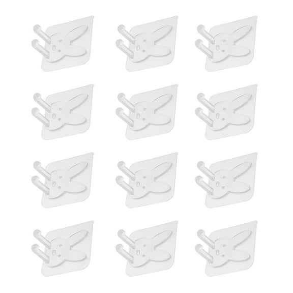 MUSEYA 12Pcs Clear Design Adhesive Hooks Heavy Duty Acrylic Hooks for Storage Solutions Homeowners