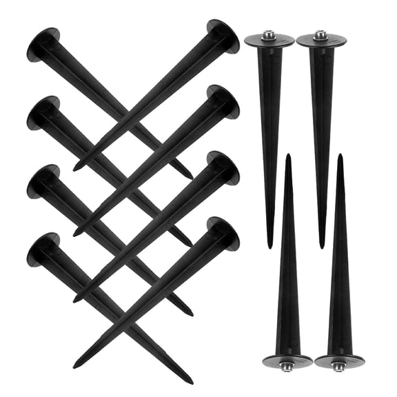 OATIPHO 12Pcs Metal Stakes for Outdoor Christmas Lights Black Durable Ground Spikes