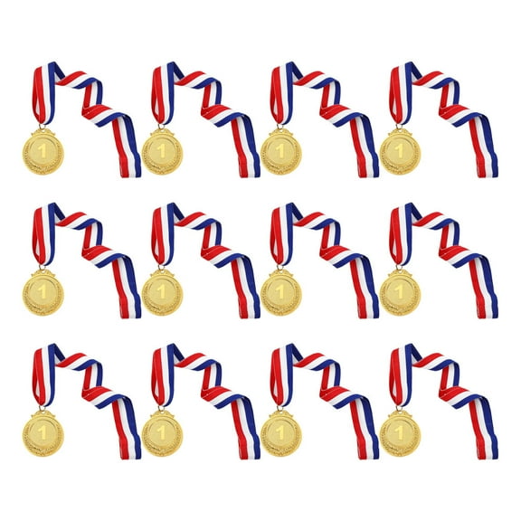 MUSEYA 12Pcs Medal for Awards Competition Number Medals Multi Cloth Sports Meet Style