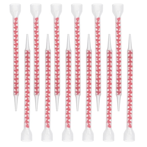 OATIPHO 12Pcs Epoxy Resin Mixing Nozzles with Spiral Design for Home Renovation and Precise Adhesive Control