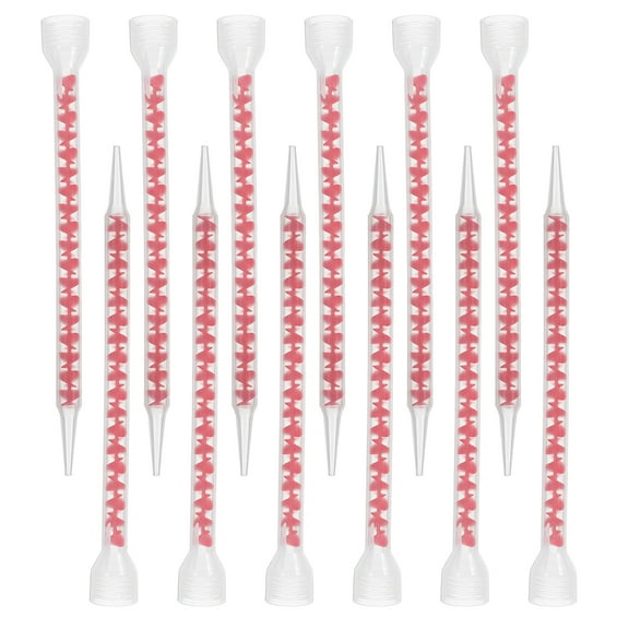 MUSEYA 12Pcs Reusable Caulk Nozzle Applicator Plastic Long Spiral Adhesive Dispensing Tool For DIY Home Projects