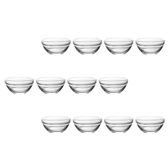 OATIPHO  Transparent Glass Bowls for Food Storage Pudding Jelly Containers 12Pcs