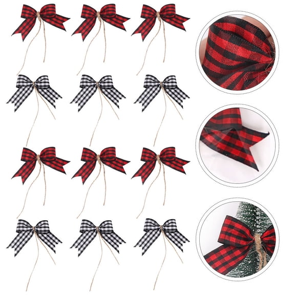 OATIPHO 12Pcs Festival Decoration Bows Polyester Tree Decor for Indoor and Outdoor Decoration