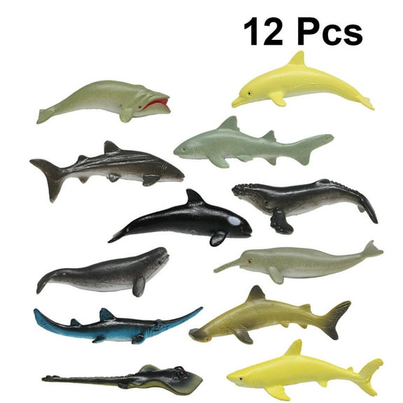 MUSEYA 12pcs Simulation Animal Model Marine Animal Models Assorted Color for Educational Purpose and Home Decoration
