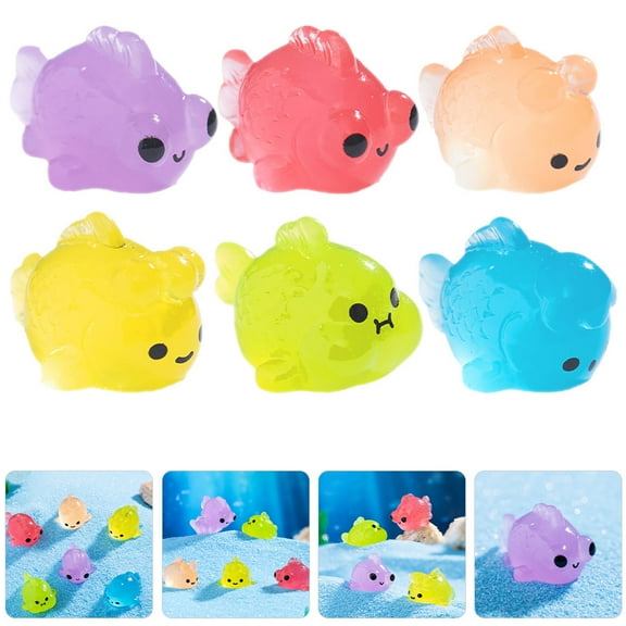 OATIPHO Lifelike Luminous Resin Sea Animals Assorted Colors for Home 12Pcs