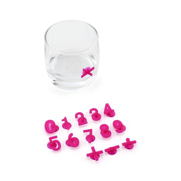 OATIPHO 14Pcs Rosy Silicone Wine Glass Cup Marker with Suction for Party Drink Identification