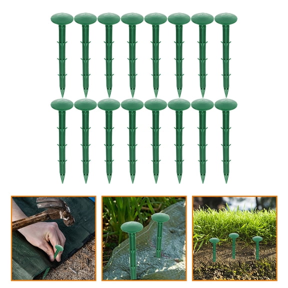 OATIPHO Garden Stakes Plastic Green for Outdoor Landscaping and Tent Fixing 150Pcs