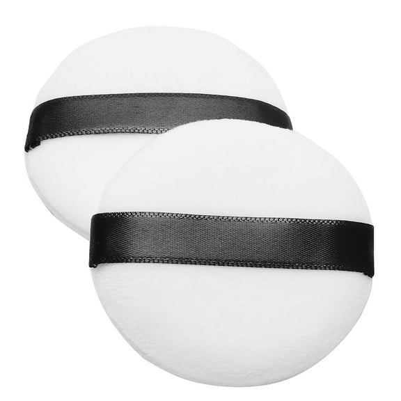 MUSEYA 15Pack Powder Puff for Setting Powder Round Soft Flocking Design White Women Makeup Tools