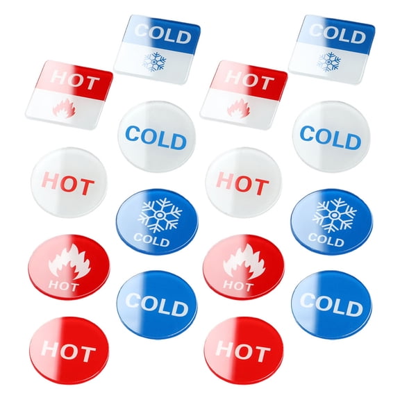 MUSEYA 16pcs Cold Hot Water Marking Sticker Easy Installation Prevent Confusion Between Water