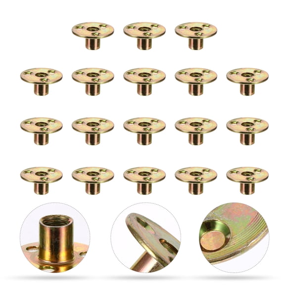 OATIPHO Round Nuts With Hole Brown 18Pcs