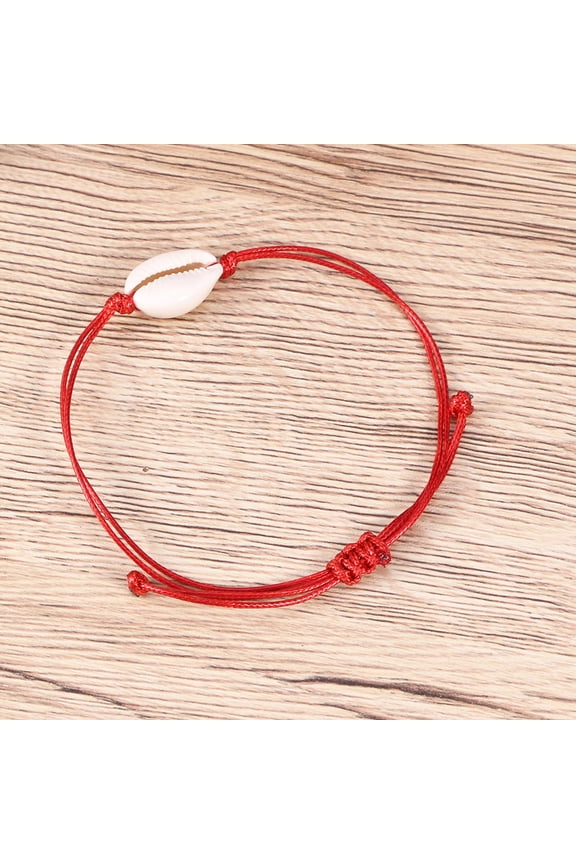 1Pc Lightweight Red Shell Bracelet Hand Knitted Stylish Comfortable Skin Friendly