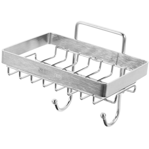 OATIPHO 1Pc Stainless Steel Soap Shelf Wall Hanging Punch Free Storage Rack for Bathroom Organization