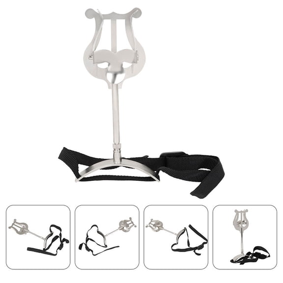 MUSEYA 1Pack Multi-functional Music Stand Iron Silver for Musicians in Performance