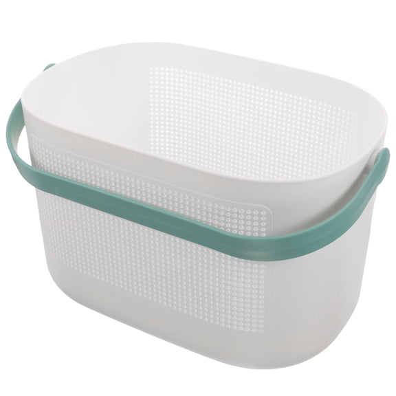 OATIPHO Handheld PP Shower Basket, Green, Hollowed-Out Design, Easy Drainage, Bathroom Storage