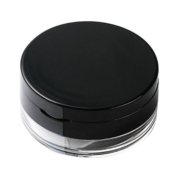 OATIPHO 1Pc Portable Black Empty Powder Case Cosmetic Container with Mirror Double Layer