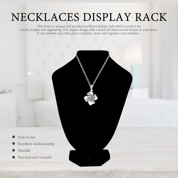 MUSEYA 1Pcs Jewelry Holder Stand Necklaces Storage Rack Black Velvet Gift Presentation for Customers