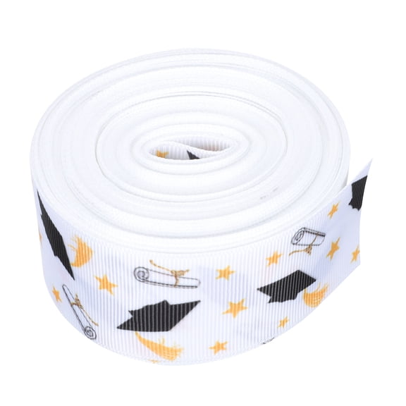 OATIPHO White Graduation Themed Ribbon for Crafting and Decor