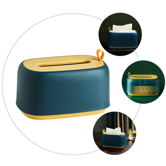OATIPHO 1Pc Blue Tissue Box Plastic Paper Towel Storage Container