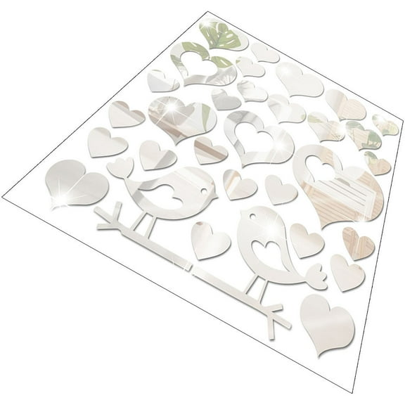 OATIPHO Heart Mirrors for Bedroom Wall Lovely Acrylic Decorative Wall Art