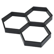 OATIPHO 1Pc Hexagonal Paving Mold Black Plastic Reusable Tool for Garden Path and Driveway