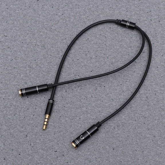 OATIPHO Headset Splitter Cable 35Mm Black Stereo Audio Mic Adapter for Pc and Travel Use