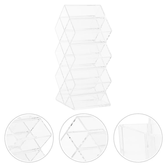 OATIPHO Practical Transparent Lipstick Storage Holder Acrylic Lipsticks Stand with 10 Grid Organizer for Tabletop