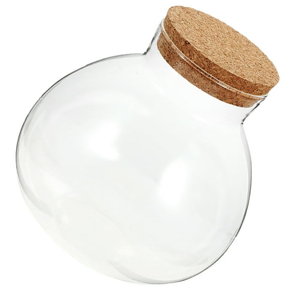 OATIPHO Mini Potion Bottles With Cork Glass Jar Transparent 1Set 3.9x4.3in