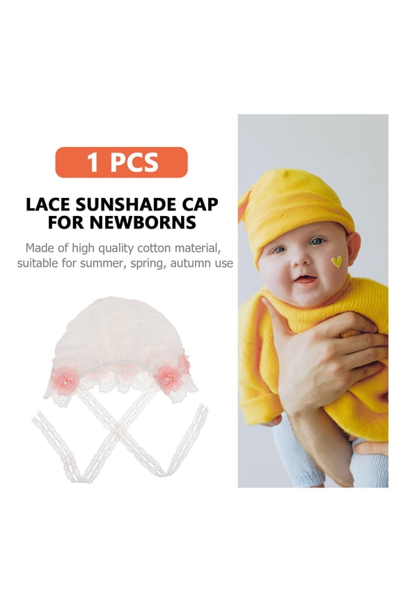 1Pack Lace Cap for Newborns Cotton with Breathable Design for Spring Summer