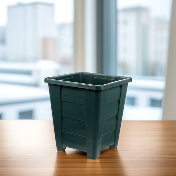 OATIPHO Reusable Dark Green Resin Planter Pot with Drainage for Garden Plants