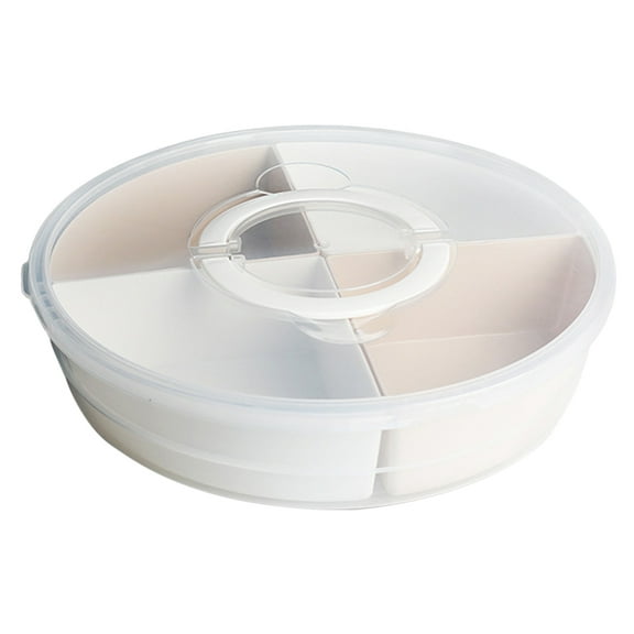 OATIPHO 1Pc Plastic Multi Grid Snack Plate White Candy Tray for Food Storage and Sharing