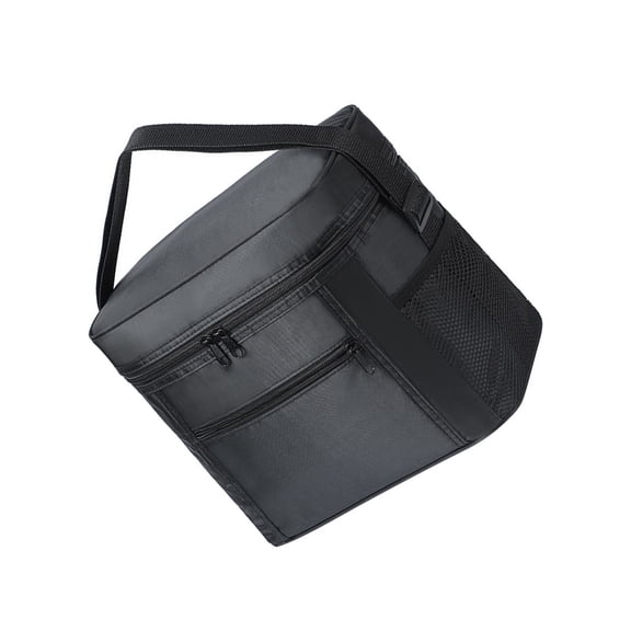 MUSEYA 1Set Reusable Cooler Bag Modern Picnic Lunch Bag Simple Style for School Use Black