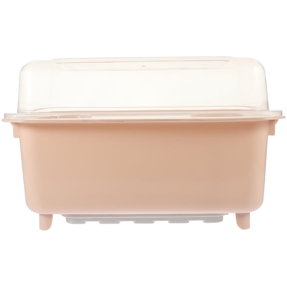 OATIPHO 1Pc Pink Kitchen Storage Box PP Material Tableware Drain and Storage Organizer