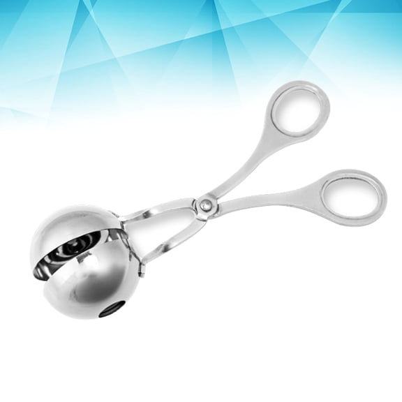 OATIPHO 1Pc Silver Stainless Steel Meatball Mold Kitchen Gadget for Easy Shaping of Meat Fish Rice Balls
