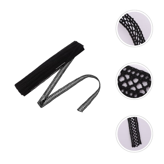 MUSEYA 1Set WaterSoluble Embroidered Lace Trim Black Cotton Thread Decorative DIY Clothing Accessories