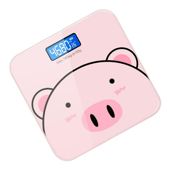 OATIPHO 1Pc Pink Body Weight Scale USB Rechargeable Tempered Glass for Household Use