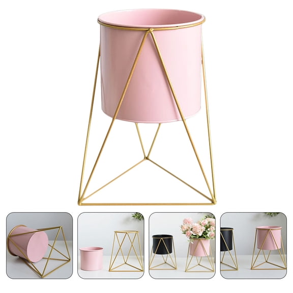 OATIPHO Indoor Flower Pot Iron Pink 1PC