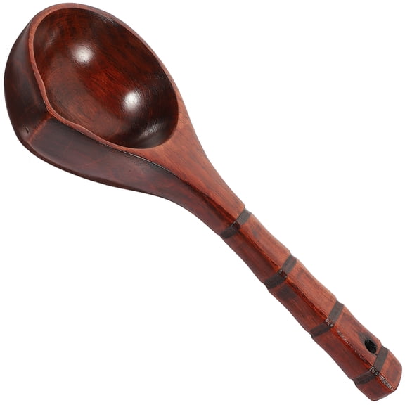OATIPHO 1pc Wooden Handle Ladle Spoon Coffee Cooking Aid for Home Kitchen