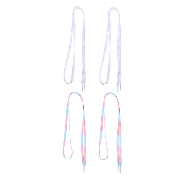 MUSEYA 2 Pairs Fun Shoe Laces Flat Polyester Replacement Shoe Strings For Sneakers Travel