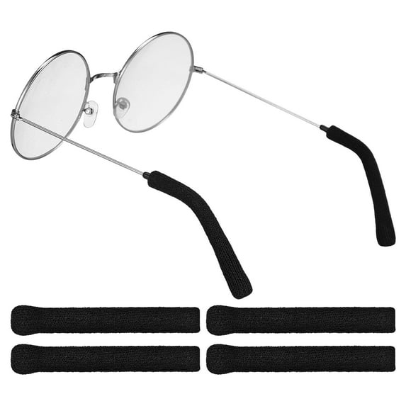 OATIPHO 2Pairs Glasses Ear Grips Black Stretchy Arm Covers for Secure Eyeglass Temple Fit