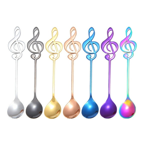 MUSEYA 2 Pcs Novelty Tea Spoons with Musical Note Shape Handle for Kitchen Use