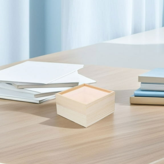 MUSEYA 2 Pcs Square Wooden Craft Boxes With Clear Visibility Designed For DIY Craft Hobbies