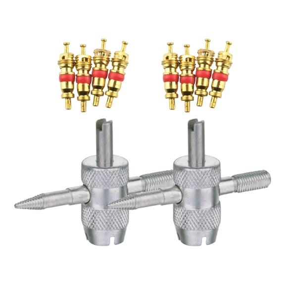OATIPHO 2Sets Versatile Plated Silver Tire Valve Core Wrench Tool for Car Stem Replacement