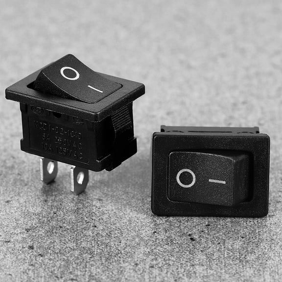 OATIPHO 20 Pcs Toggle Switch Round Rocker Black Plastic Circuit Control for Automotive Use