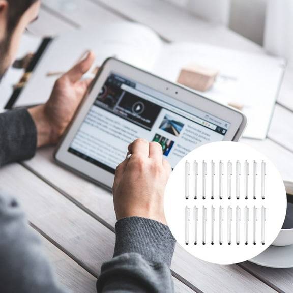 MUSEYA 20 Pcs Computer Stylus Pen Silver Drawing for Student Use